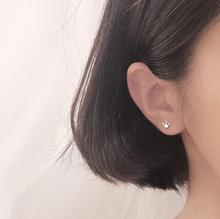 Load image into Gallery viewer, Stud Earrings • Sterling Silver • Tiny Crown
