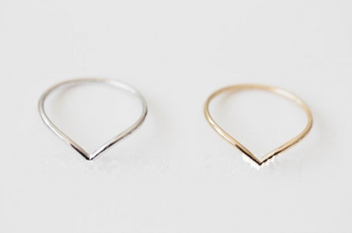 V shape chevron ring with a delicate pointed band - Let's Jam jewellery, Camden Market