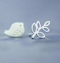 Load image into Gallery viewer, Stud Earrings • Sterling Silver • Bird &amp; Twig
