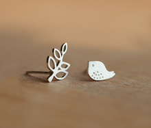 Load image into Gallery viewer, Stud Earrings • Sterling Silver • Bird &amp; Twig
