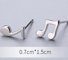 Load image into Gallery viewer, Stud Earrings • Sterling Silver • Music
