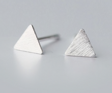 Load image into Gallery viewer, Stud Earrings • Sterling Silver • Triangle
