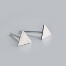 Load image into Gallery viewer, Stud Earrings • Sterling Silver • Triangle
