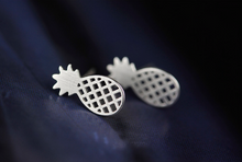 Load image into Gallery viewer, Stud Earrings • Sterling Silver • Pineapple
