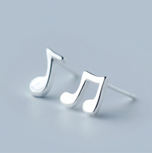 Load image into Gallery viewer, Stud Earrings • Sterling Silver • Music
