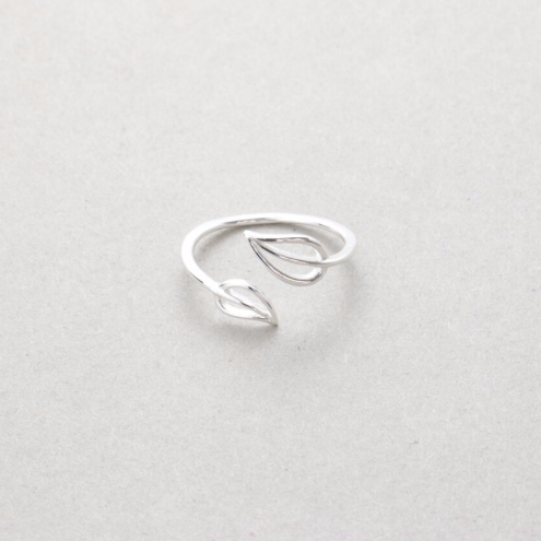 Open leaf ring, stainless steel with gold and silver plating - Let's Jam, Camden Market London