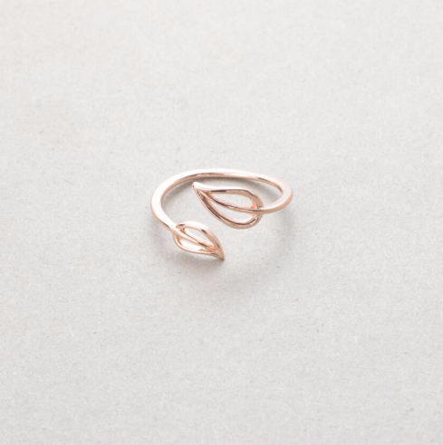 Botanical leaf ring from the Let's Jam minimalist rings collection - Camden Town, London