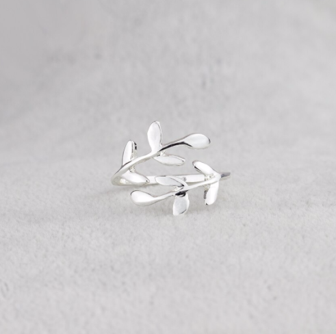 Wraparound leaves ring, stainless steel with gold and silver plating - Let's Jam, Camden Town