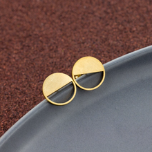 Load image into Gallery viewer, Stud Earrings • Minimal • Half Circle
