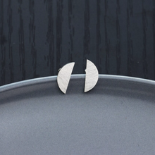 Load image into Gallery viewer, Stud Earrings • Minimal • Half Moon
