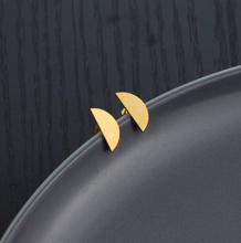 Load image into Gallery viewer, Stud Earrings • Minimal • Half Moon
