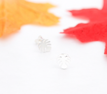 Load image into Gallery viewer, Stud Earrings • Minimal • Palm Leaf
