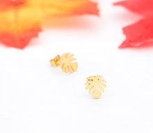 Load image into Gallery viewer, Stud Earrings • Minimal • Palm Leaf
