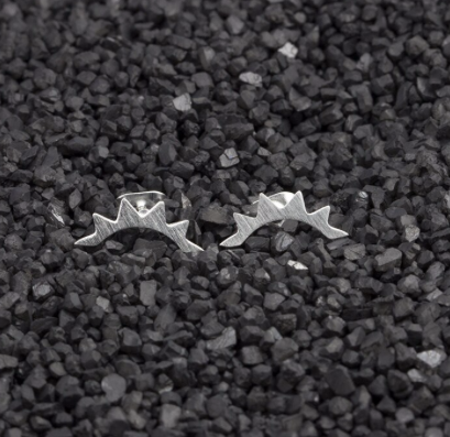 Close-up of the pointed spikes on a sunburst stud earring - Let's Jam jewellery, Camden Town London