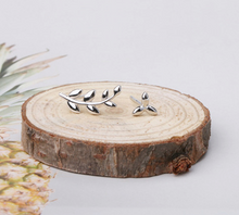 Load image into Gallery viewer, Stud Earrings • Sterling Silver • Asymmetric Twig
