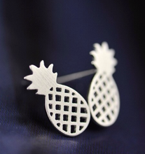 Load image into Gallery viewer, Stud Earrings • Sterling Silver • Pineapple
