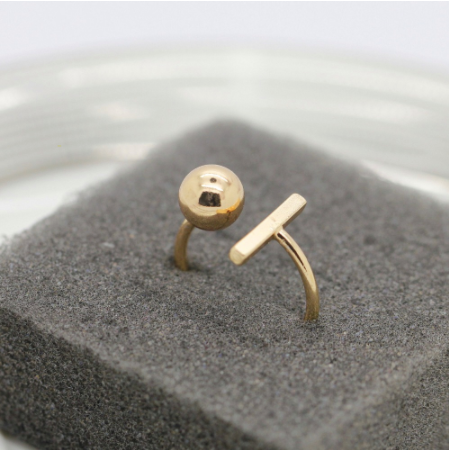 Bar and dot rings in gold, rose gold and silver - Let's Jam jewellery, Camden Market, London