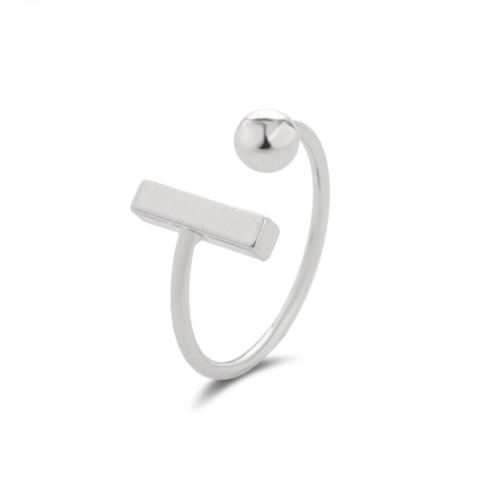 Bar and dot open ring with a sculptural minimal design - Let's Jam jewellery, Camden Market