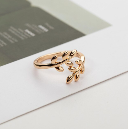 Delicate vine leaf ring, a woodland-inspired band by Let's Jam - Camden Market, London