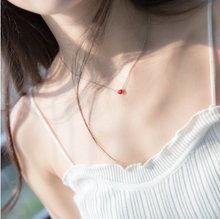 Load image into Gallery viewer, Real Silver Red Heart Necklace
