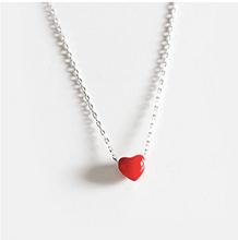 Load image into Gallery viewer, Real Silver Red Heart Necklace
