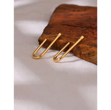Load image into Gallery viewer, U Earrings • Real Gold Plated
