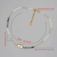 Load image into Gallery viewer, Real Turquoise &amp; Pearl - Miyuki Beads Necklace
