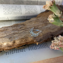 Load image into Gallery viewer, Silver Ring • Moon Mandala • 925 Sterling Silver
