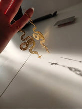 Load image into Gallery viewer, Snakes Earrings with Hanging Star
