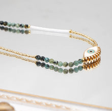 Load image into Gallery viewer, Real Turquoise &amp; Third Eye - Miyuki Beads Necklace
