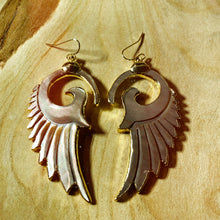Load image into Gallery viewer, Wings • Silver Mother of Pearl Earrings • Hand Carved
