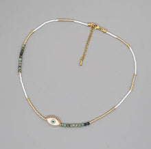Load image into Gallery viewer, Real Turquoise &amp; Third Eye - Miyuki Beads Necklace
