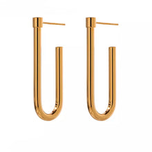 Load image into Gallery viewer, U Earrings • Real Gold Plated
