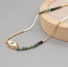 Load image into Gallery viewer, Real Turquoise &amp; Third Eye - Miyuki Beads Necklace
