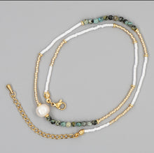 Load image into Gallery viewer, Real Turquoise &amp; Pearl - Miyuki Beads Necklace
