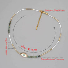 Load image into Gallery viewer, Real Turquoise &amp; Third Eye - Miyuki Beads Necklace
