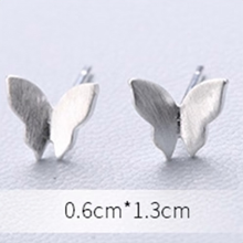Load image into Gallery viewer, 925 sterling silver butterfly stud earrings, minimalist textured wings - Let's Jam jewellery collection
