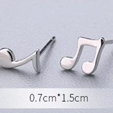 Load image into Gallery viewer, Musical note stud earring worn on the ear - Let's Jam, Camden Town London
